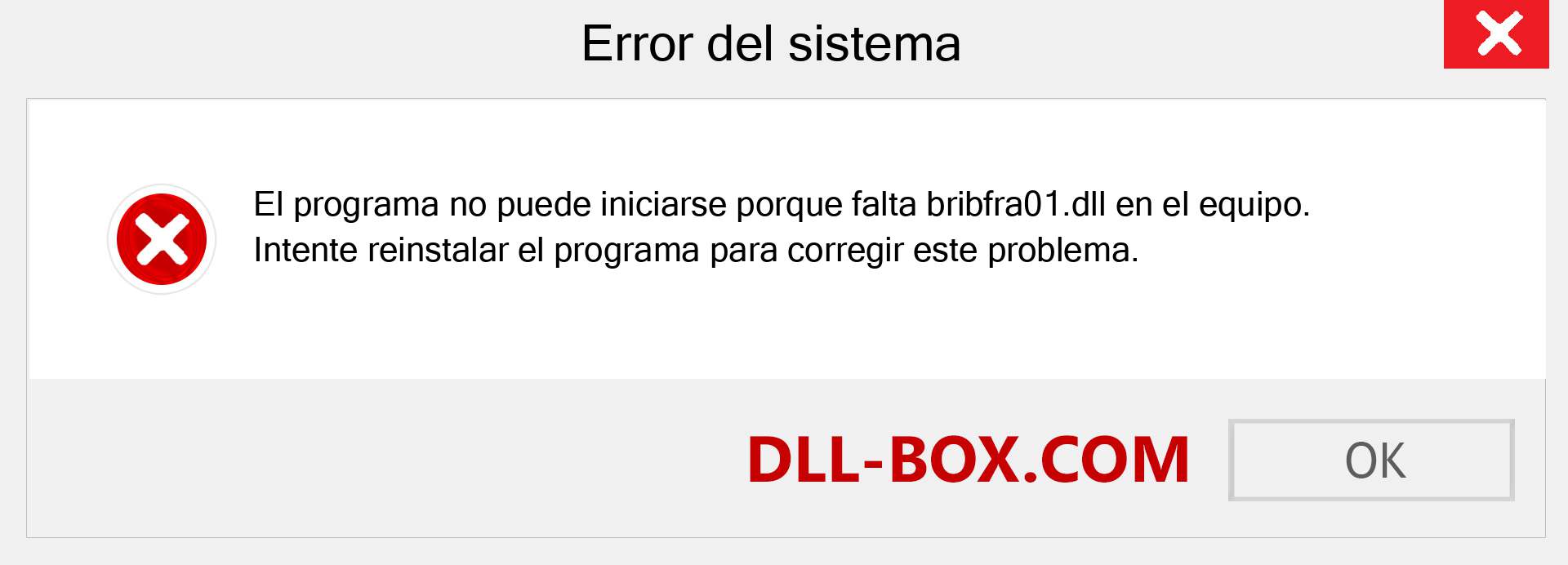 ¿Falta el archivo bribfra01.dll ?. Descargar para Windows 7, 8, 10 - Corregir bribfra01 dll Missing Error en Windows, fotos, imágenes